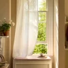 White Linen Blend Curtain (Pair)
