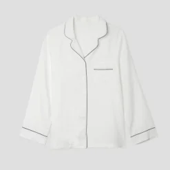White Linen Pajama Shirt (Top Only)