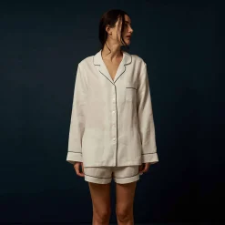 White Linen Pajama Shorts