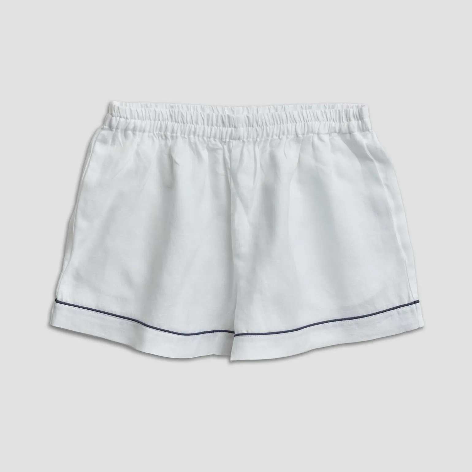 White Linen Pajama Shorts