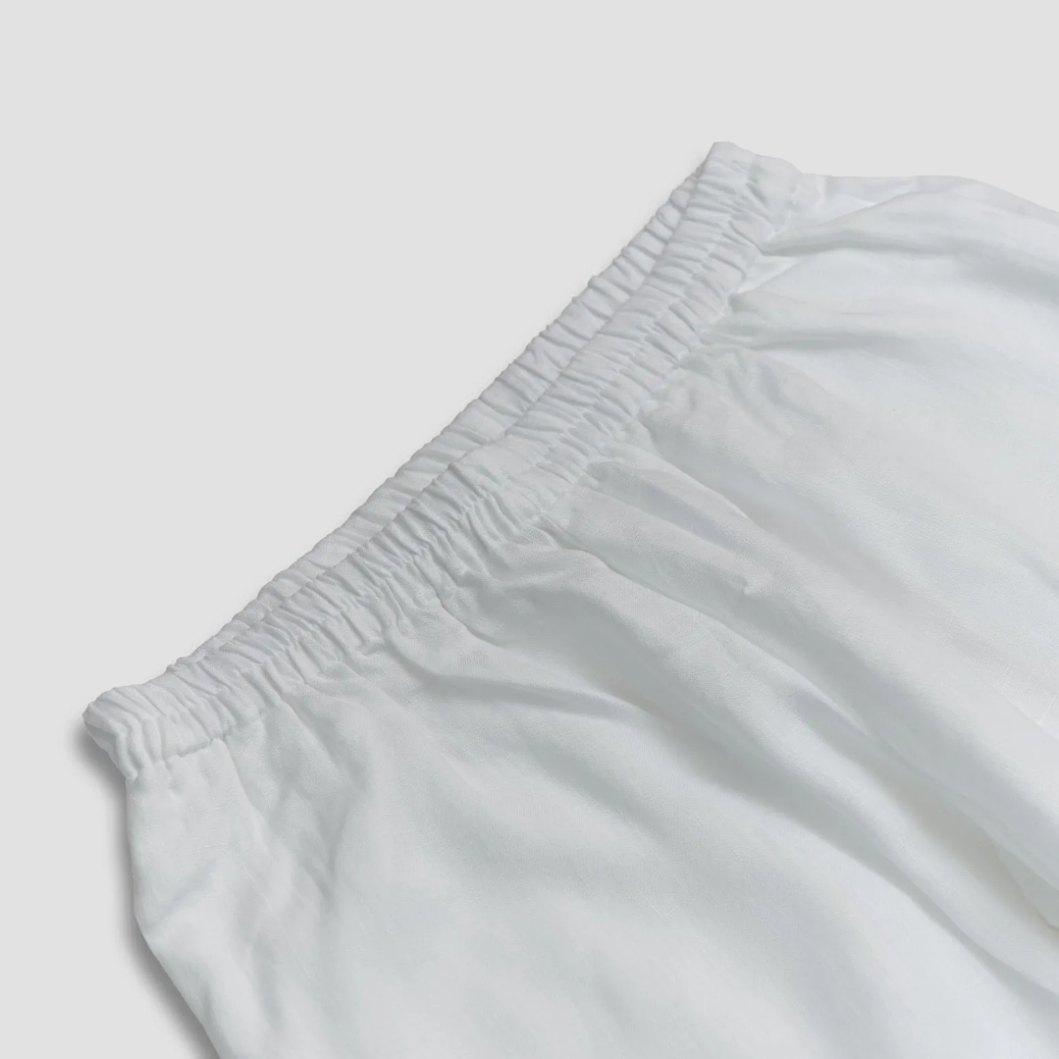 White Linen Pajama Shorts