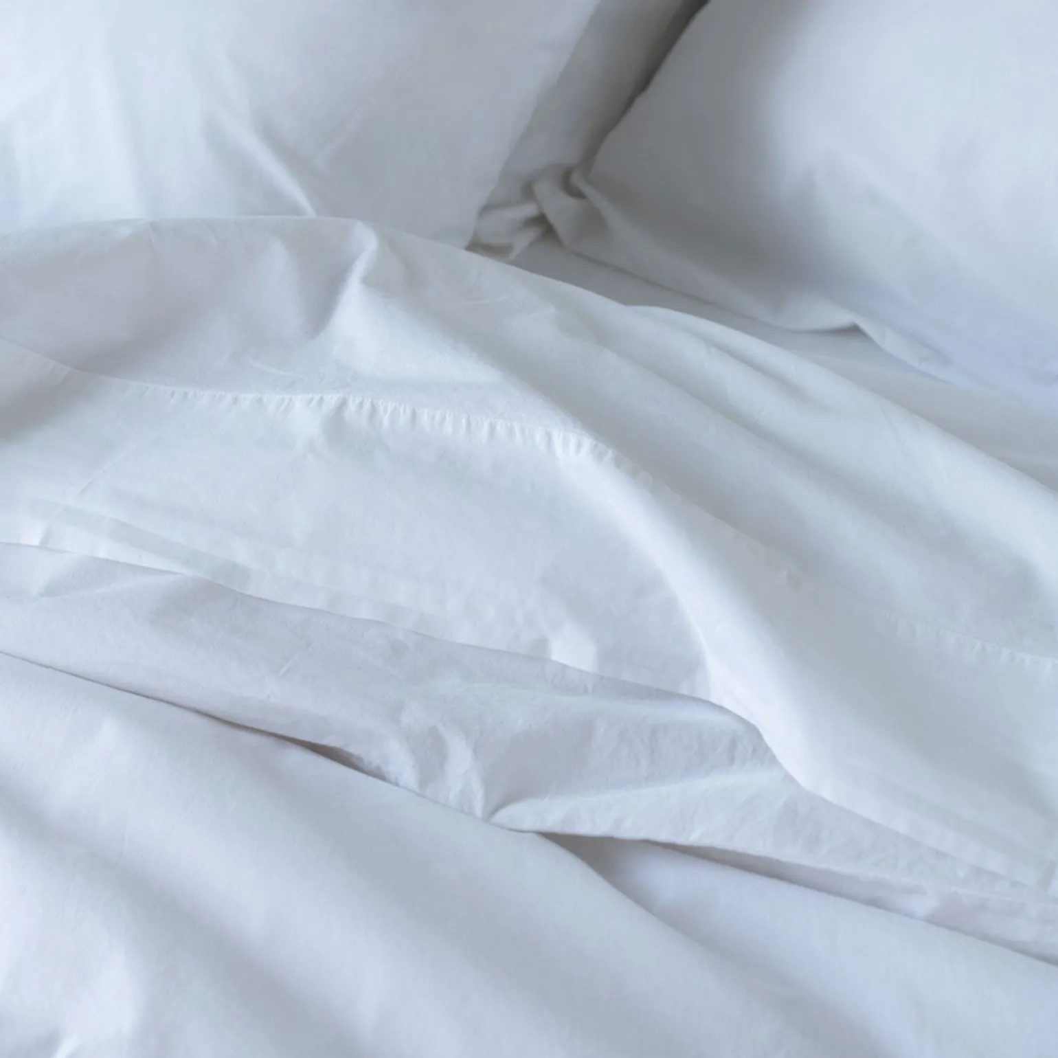 White Washed Cotton Percale Duvet Cover